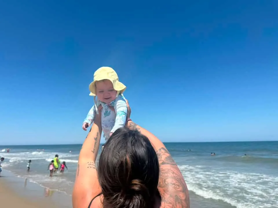 Keleigh Maureen
July 10 at 11:33 AM
·
As someone who grew up spending summers in Ocean City on 48th street, we got to take our baby girl to the beach for the very first time at a place that feels like home. Our summer has consisted of beach naps, sandy toes, and smiles full of sunshine.