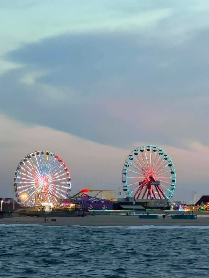 at the inlet from the Sea Rocket with the two big wheels