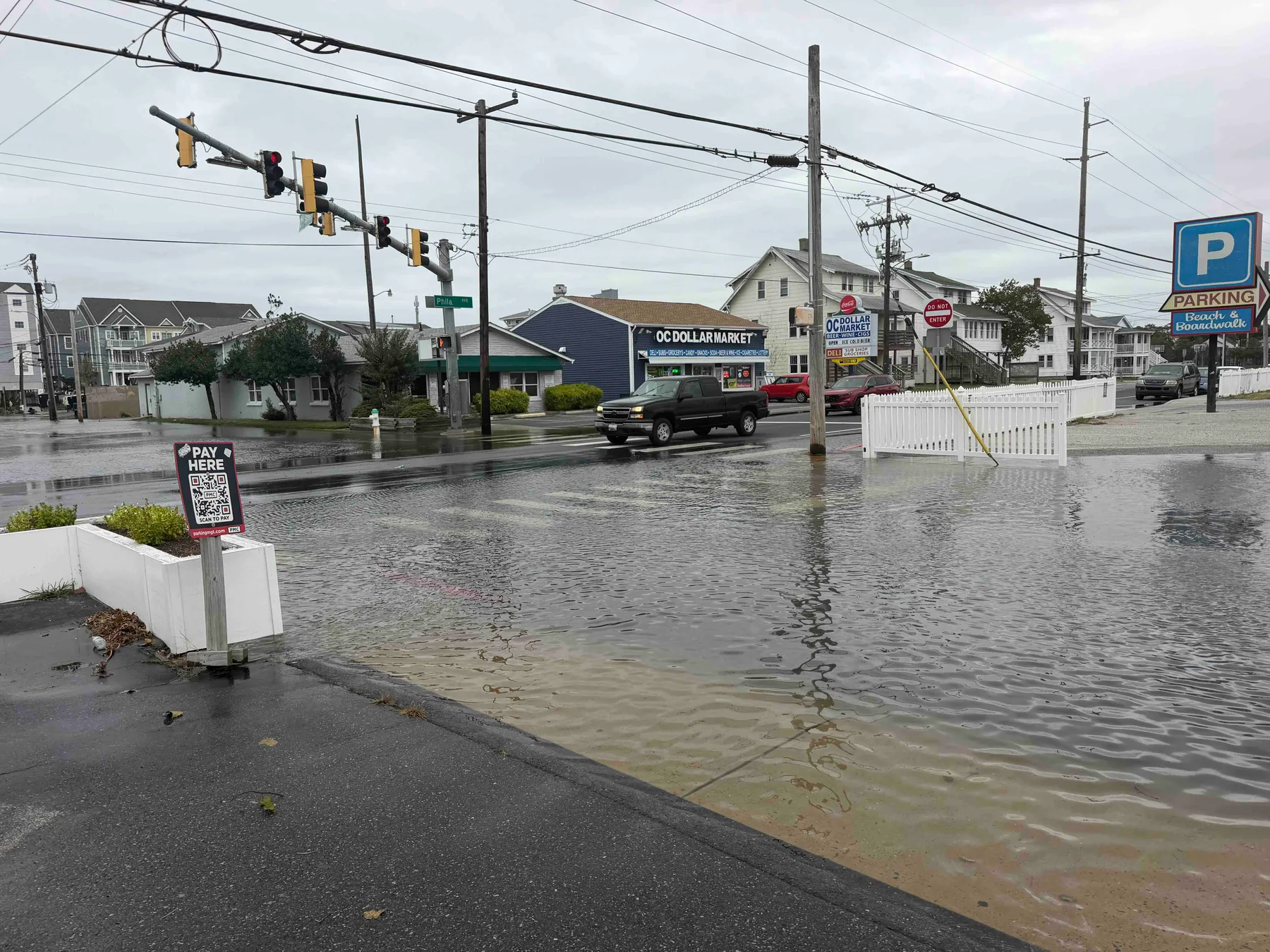 Another view of street flooding Friday morning.