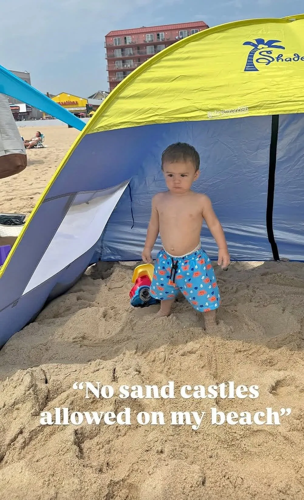 Tammy Christman - My grandbaby's first trip of many to enjoy the beach in OC while celebrating his grandpa's 55 Birthday.