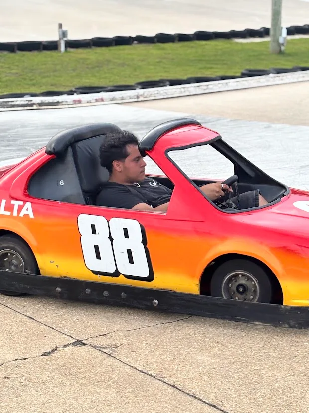 Riders at Baja Amusements feel the wind in their hair as they challenge other drivers!