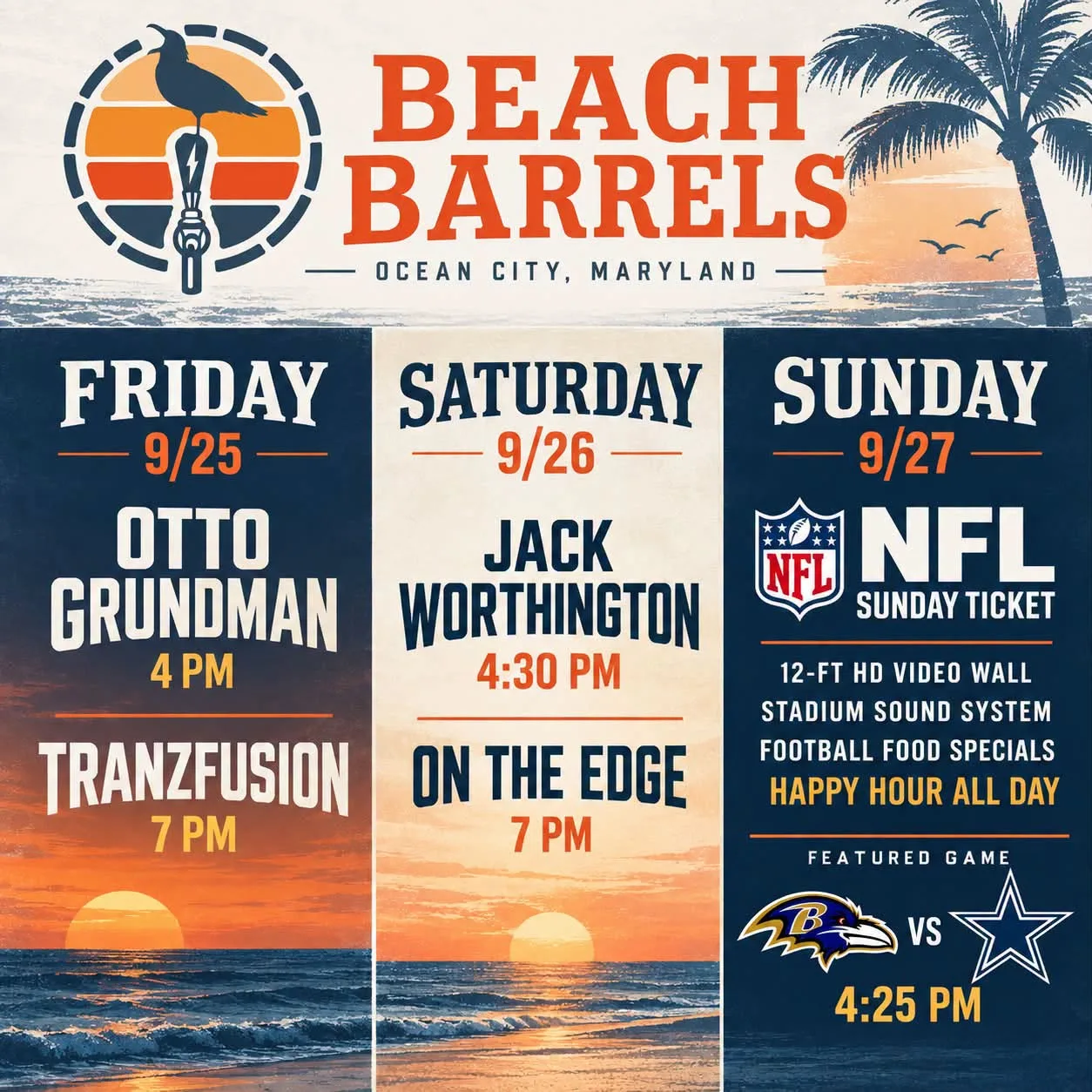 Beach Barrels entertainment during Oceans Calling