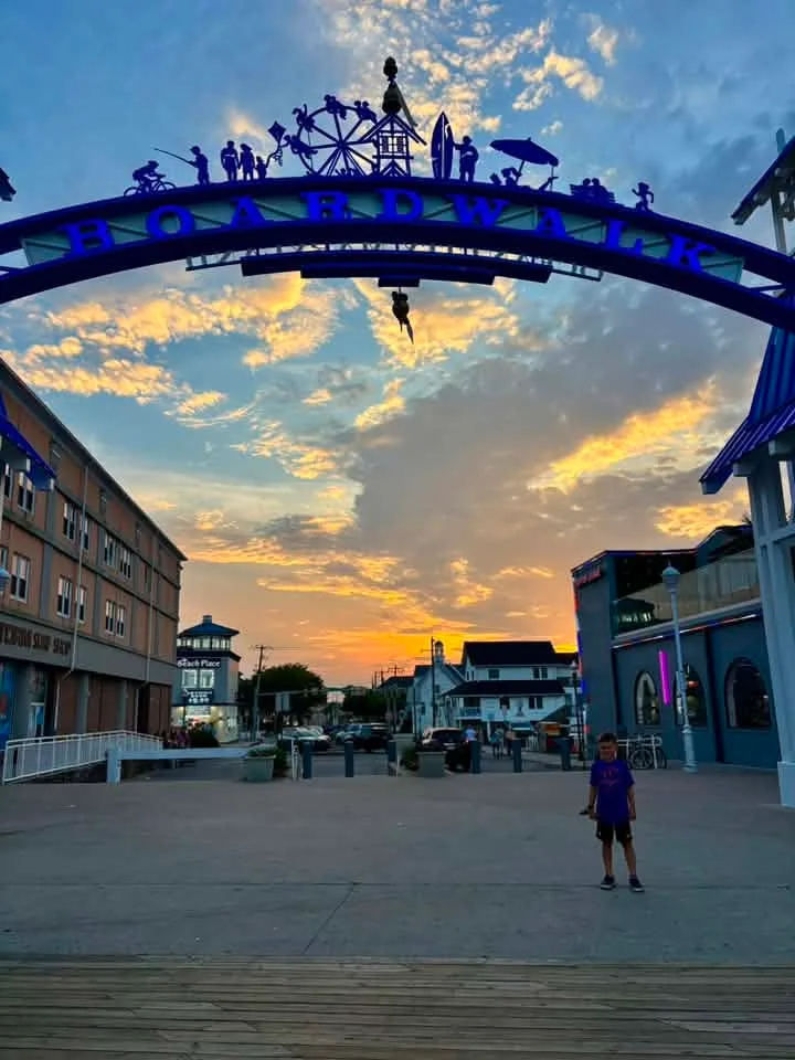 ocean city boardwalk at night