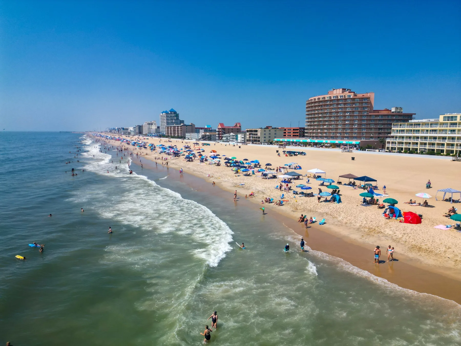 busy summer beach