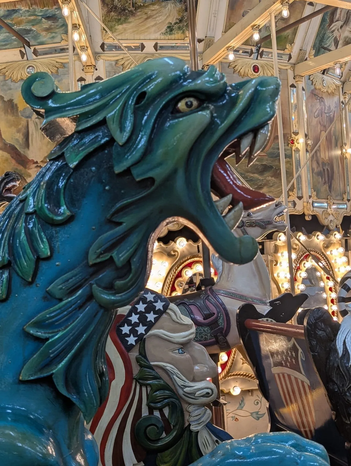 Jason Holleran - Dragon on the Herschell-Spillman carousel at Trimper's.