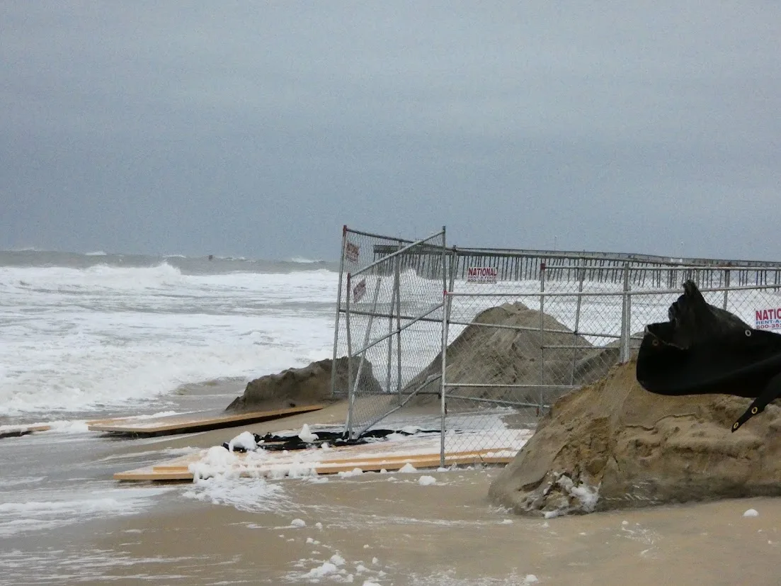 Damage from the nor'easter hits Ocean City, Md before Oceans Calling.