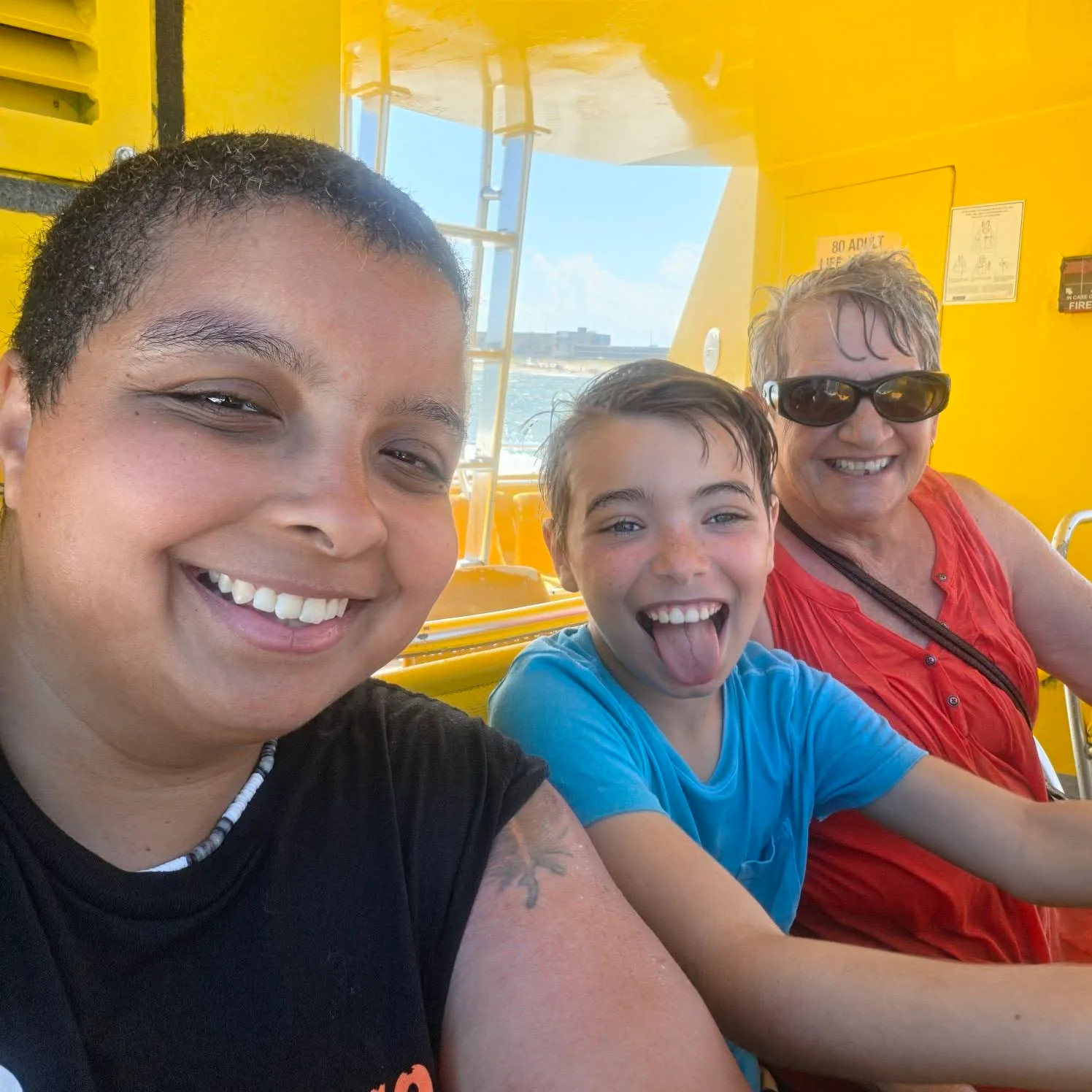 Rachel Gibbons - Me my mom an nephew on the Oc Rocket boat ride