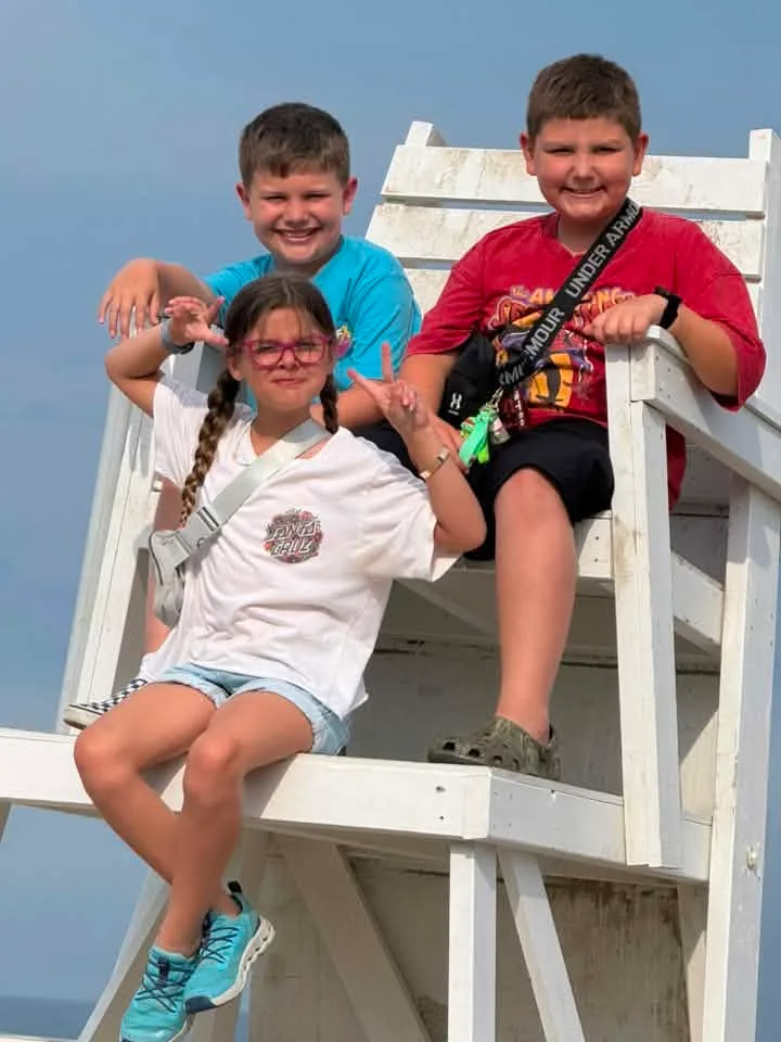 friends on the life guard stand in ocean city md