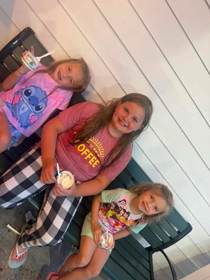 Morgan Arnett - We enjoyed some Dumper’s ice cream in our PJs! 