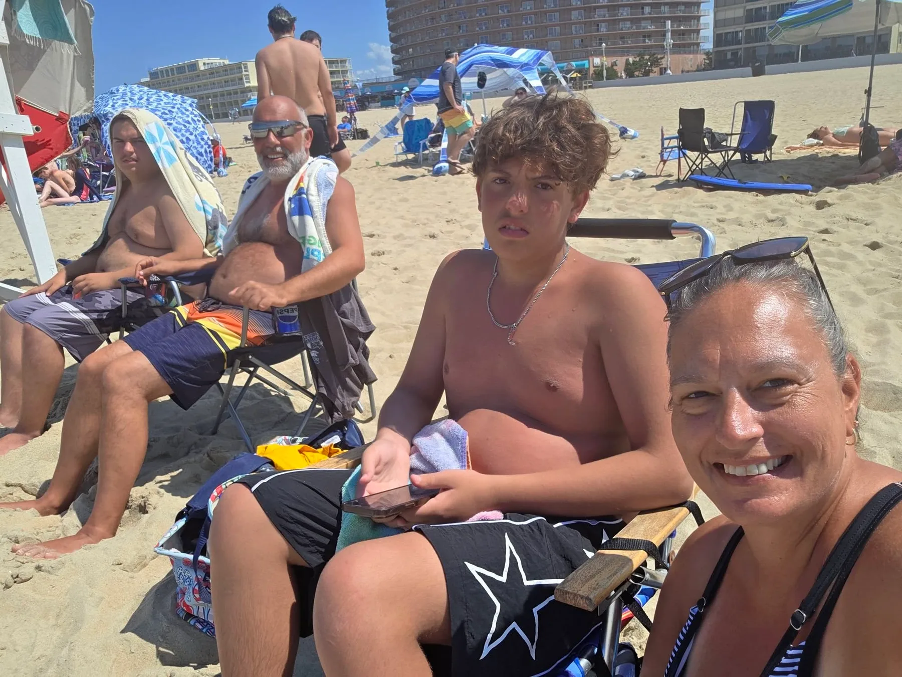 family on the beach ocmd