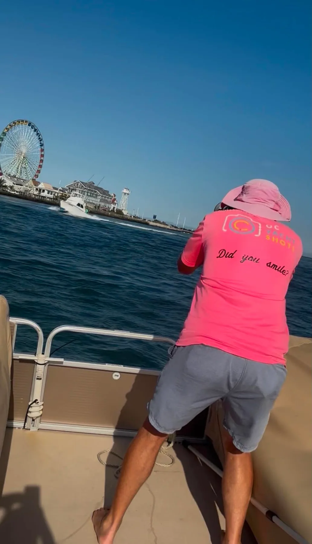 While shooting the inlet, Jim Halverson uses the ferris wheel or water tower for a perfect OCMD backdrop.