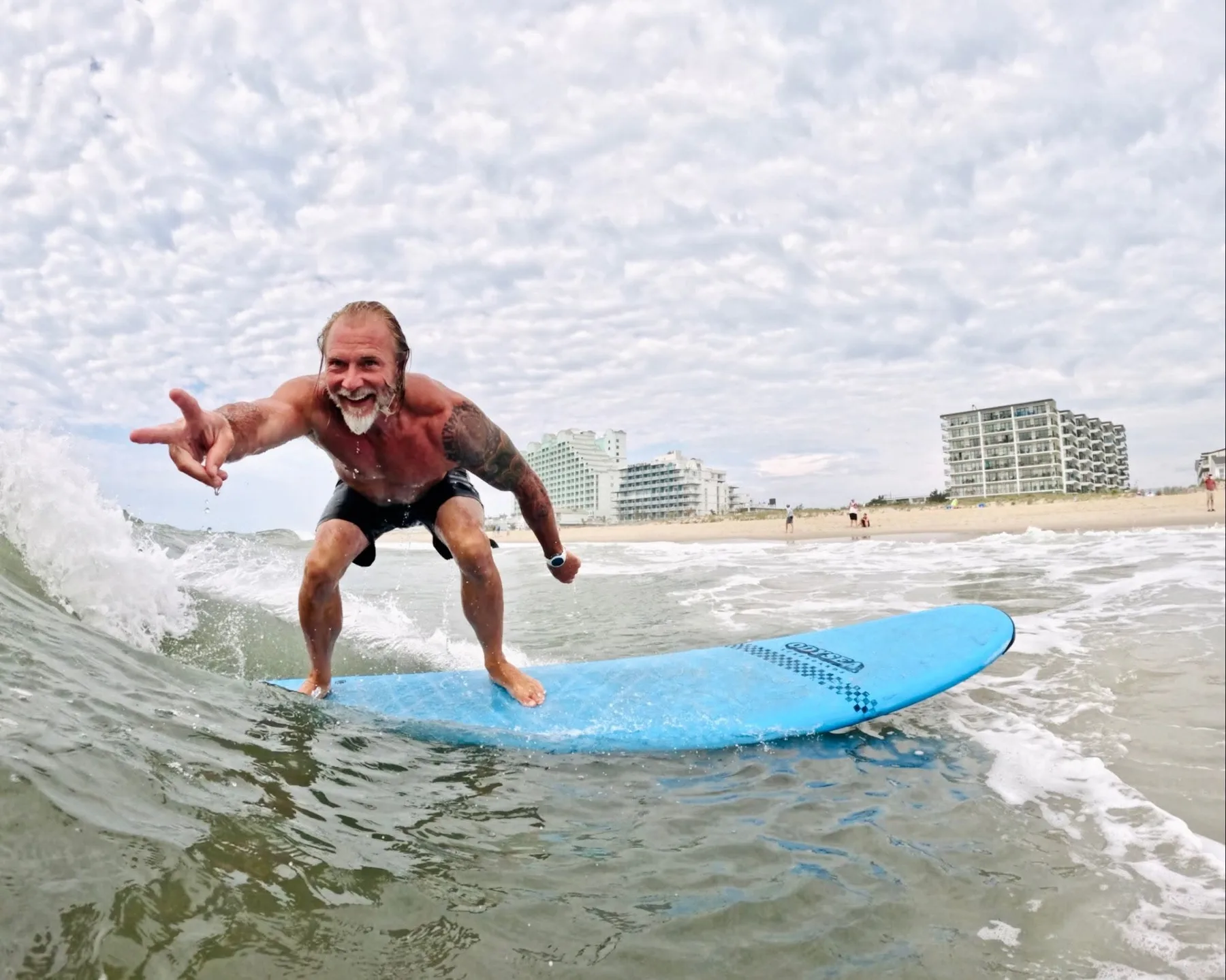 man surfing in ocean city md