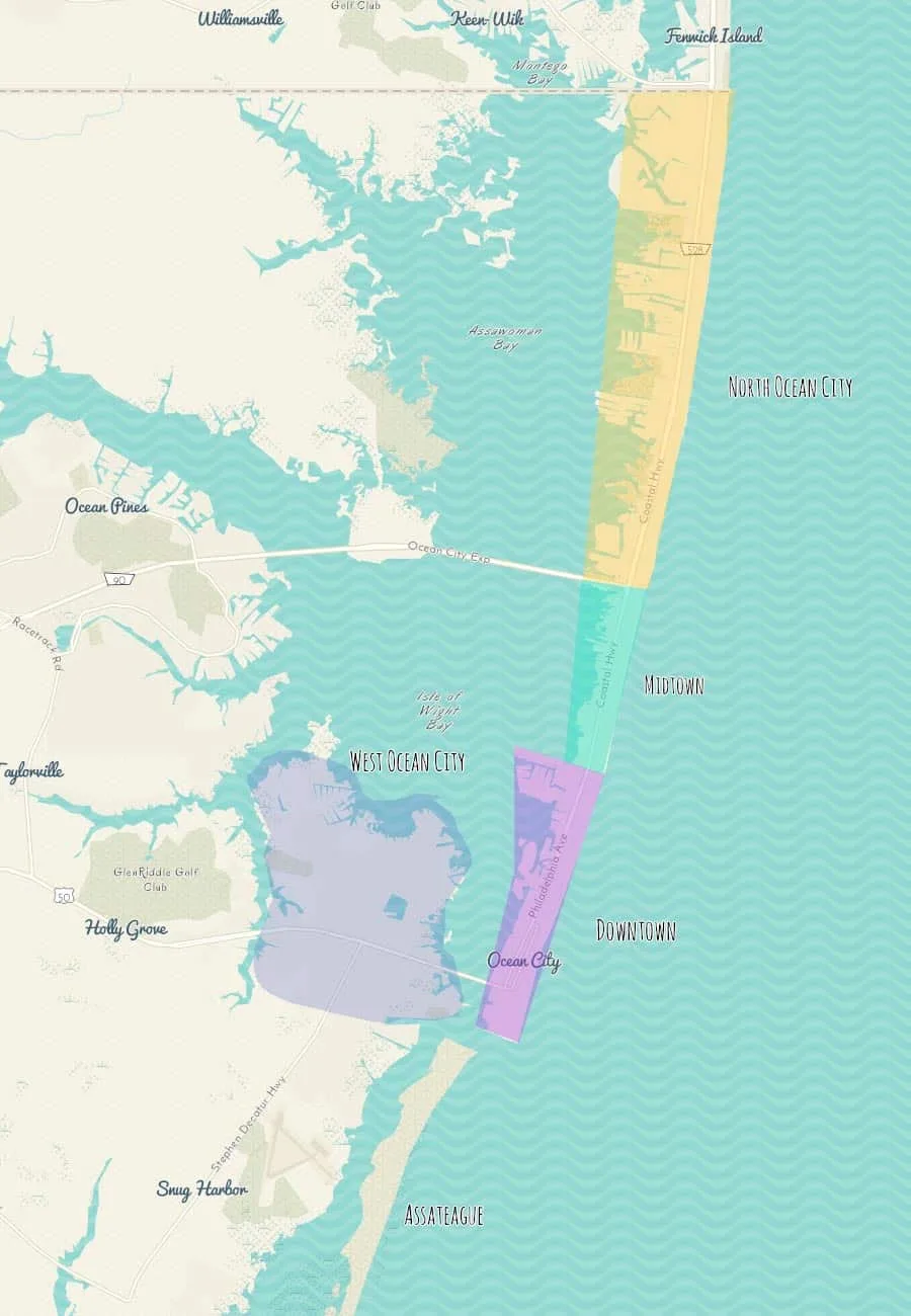Area map of Ocean City MD
