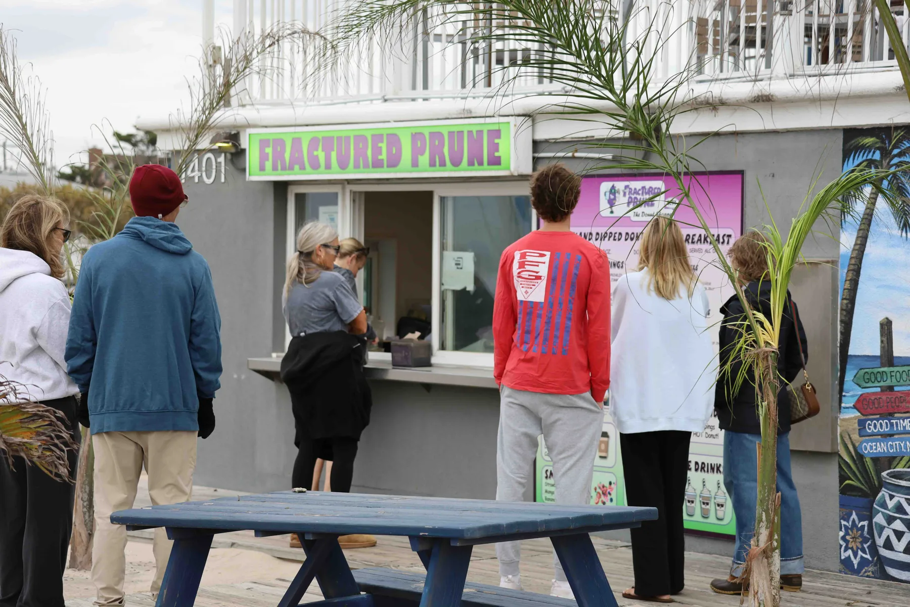 People in town for Oceans Calling enjoying local stands and restaurants along the boardwalk