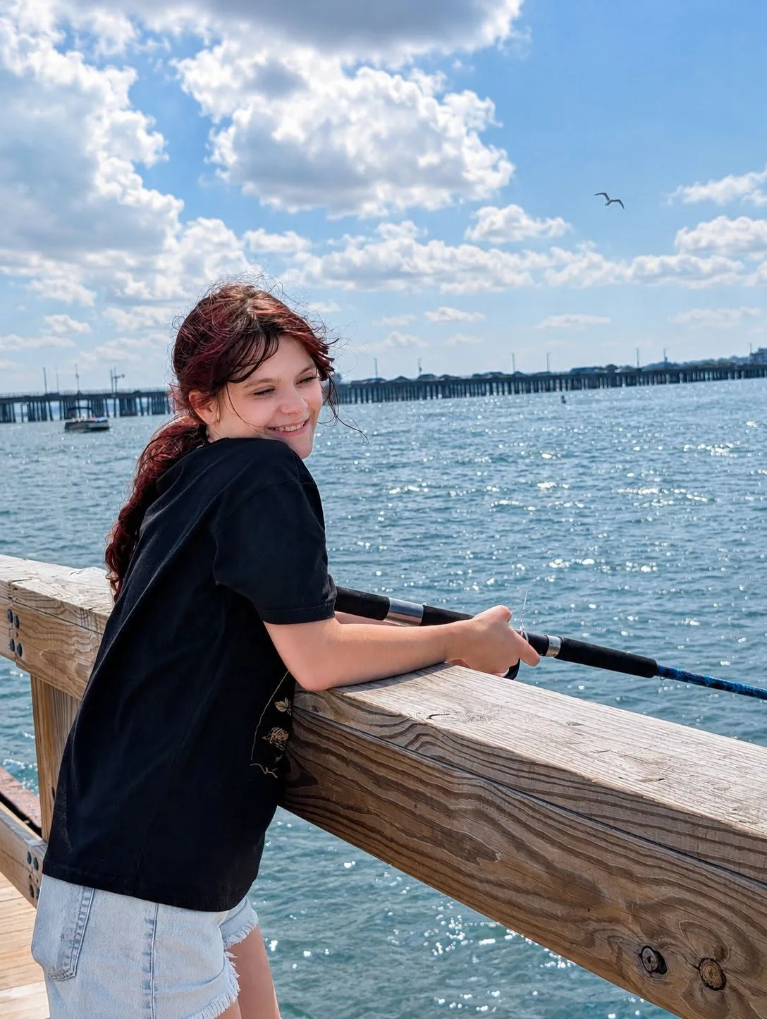 girl lookingout onto the bay in ocean city md