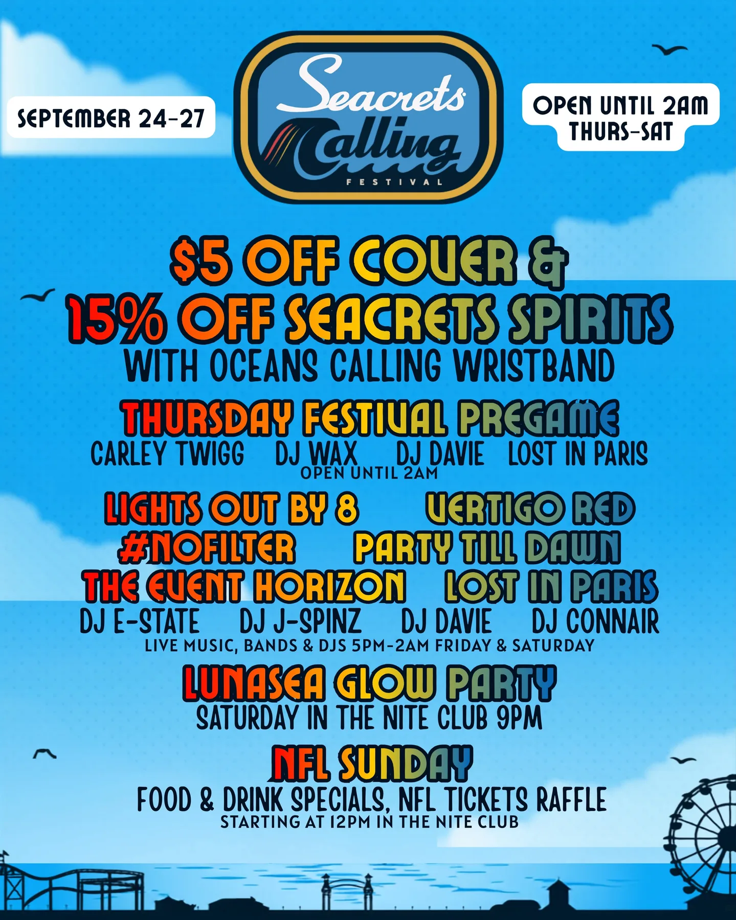 Seacrets entertainment oceans calling weekend