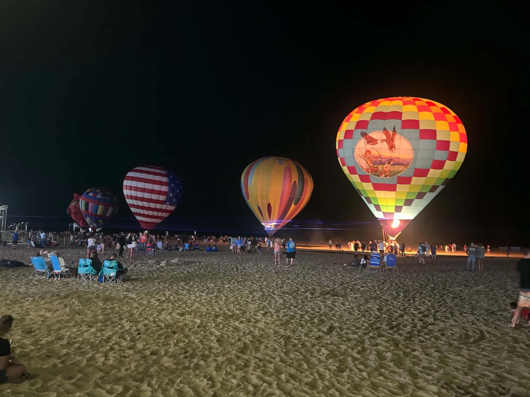 Hot air balloons lit up the beach on the last weekend of August.