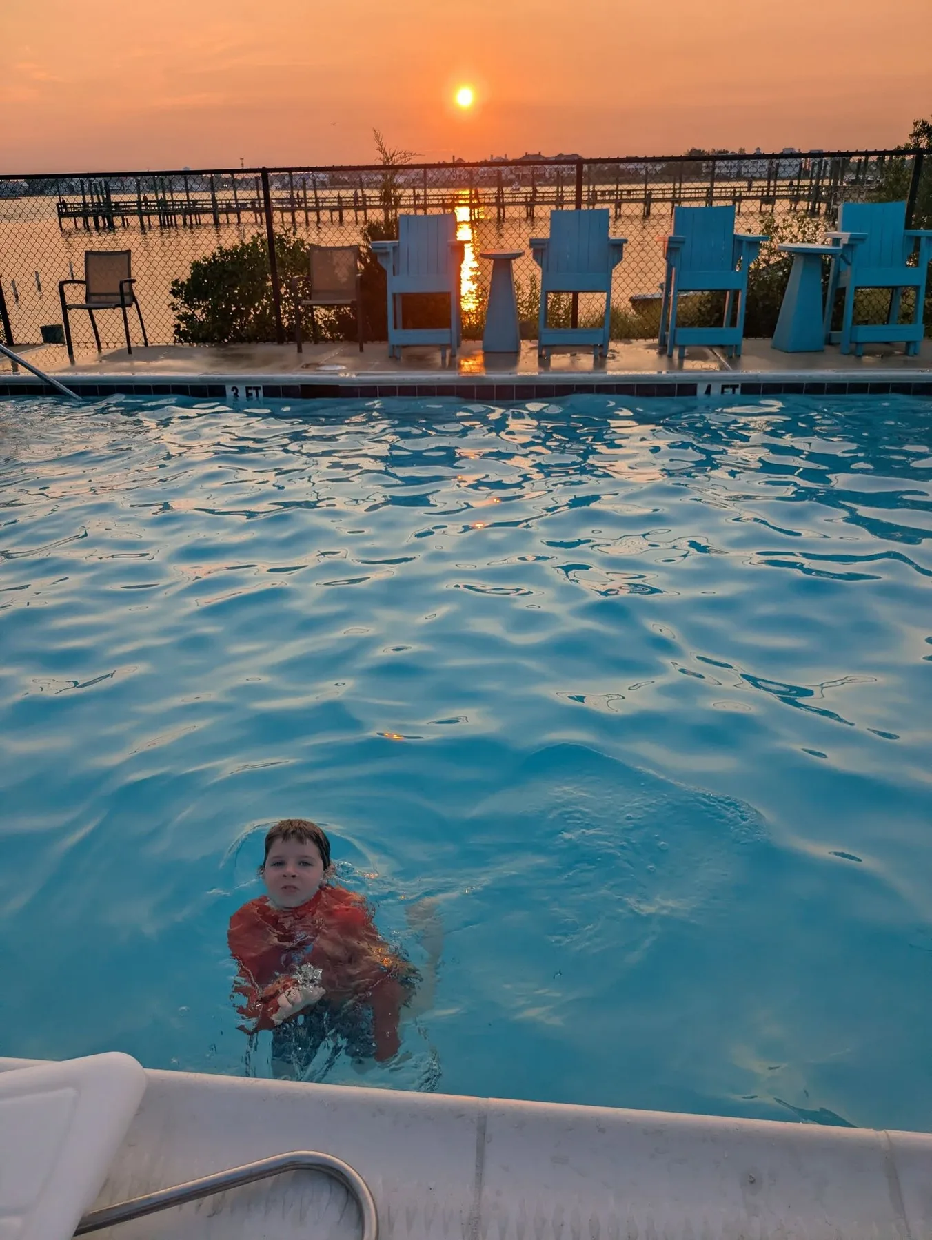 Becky Randall - Sunset swim in our favorite place last week 