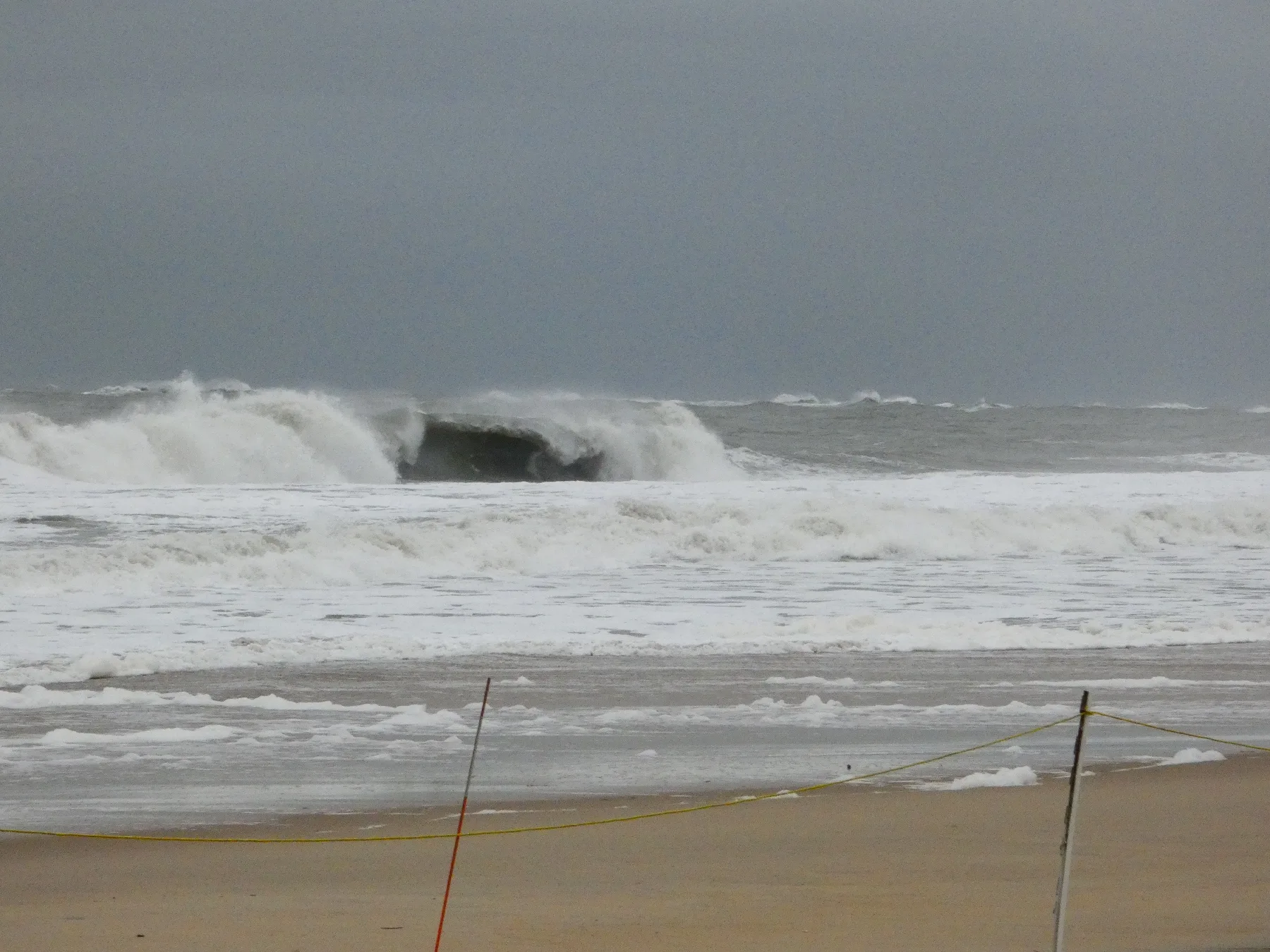 surf along the beach