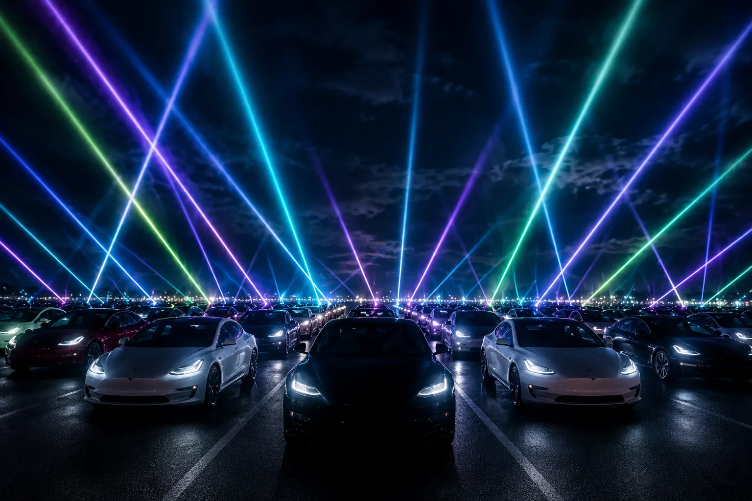 tesla light show is part of the weekend for e-volution expo