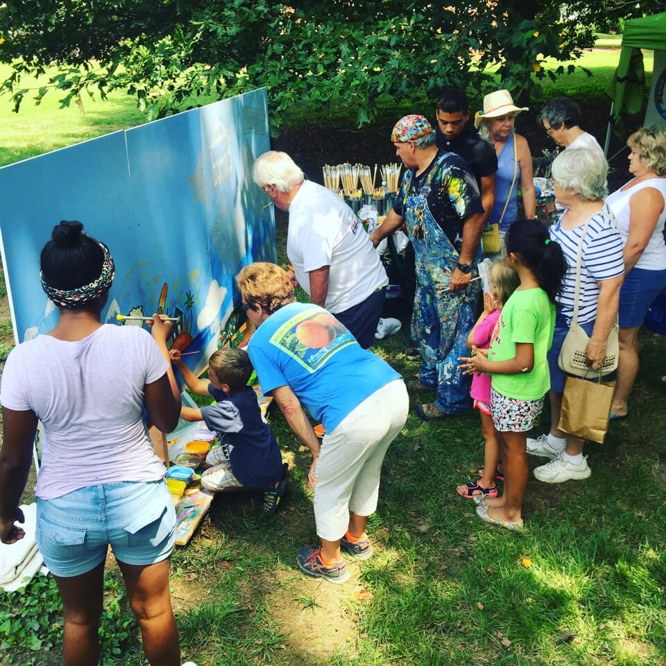 Painting the mural