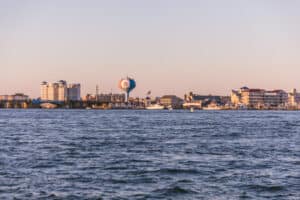Ocean City Skyline from OC Bay Hopper Shore Craft Beer Cruise