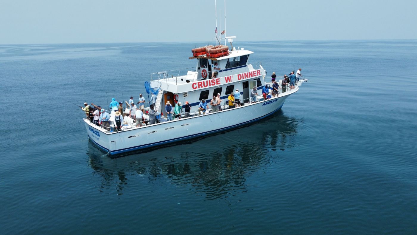 Enjoy the Angler fishing boat for a sunset cruise.  