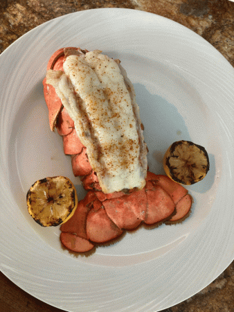 lobster tail at The Captain's Table