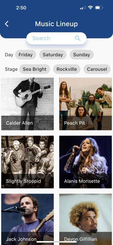 music line up for the oceans calling music festival in ocean city md
