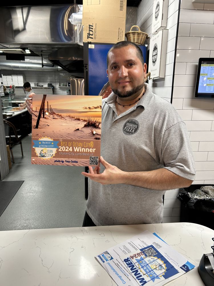 Franco's Pizza wins the 2024 Best of Ocean City® award for Best pizza on the boardwalk.