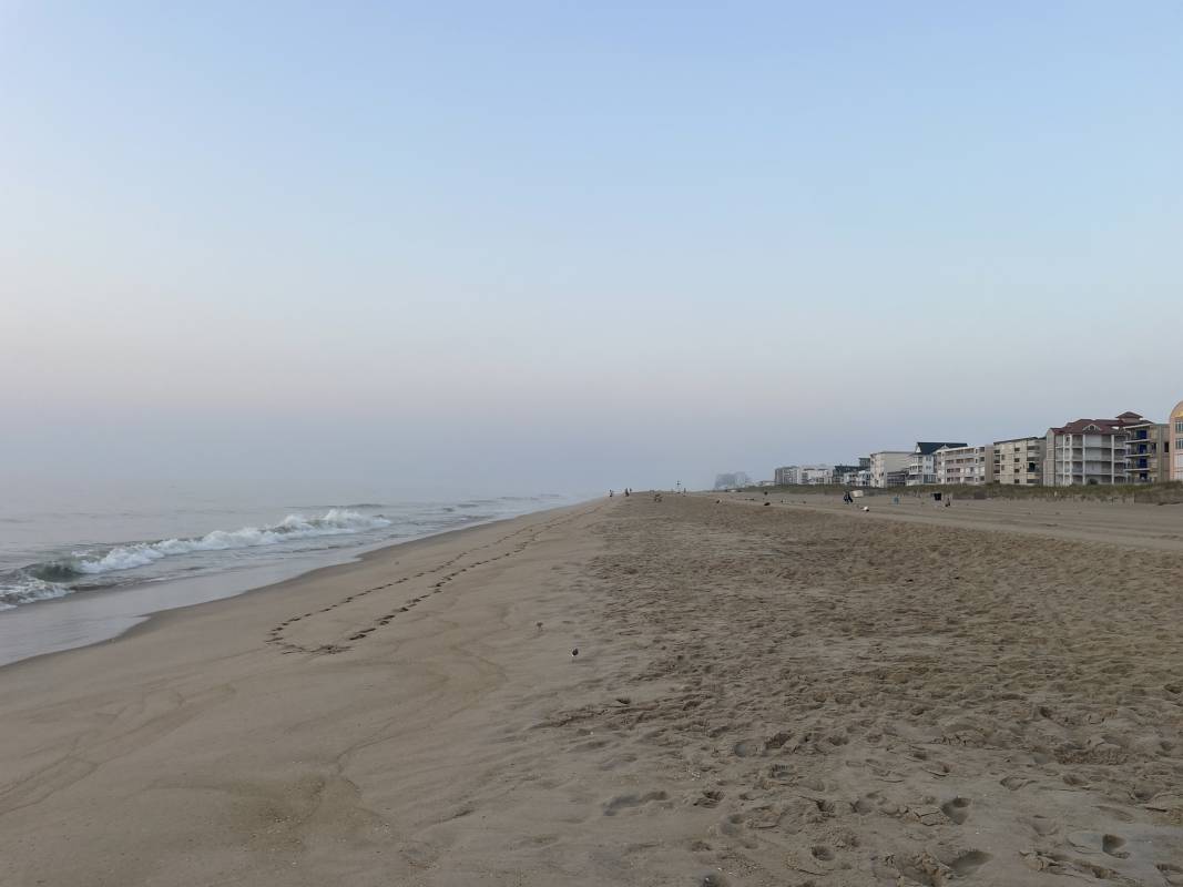 Sunrise on a foggy day in Ocean City Md