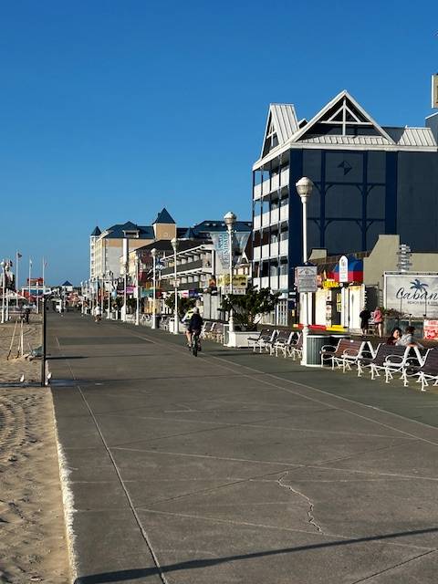 Biking along the OC Boardwalk