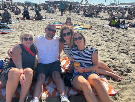 Designated beach towel and blanket areas