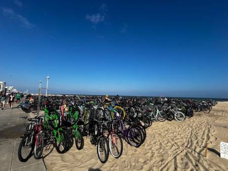 Bicycle parking area along Beach area