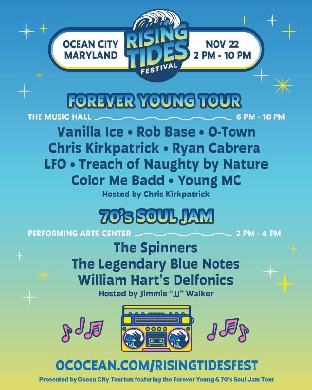 Line up for Rising Tides, Ocean City Md
