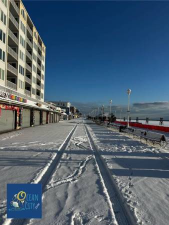 snowy boardwalk