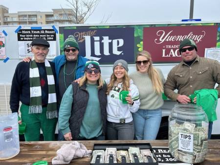 Miller Lite and Yuengling beer pourers at St. Paddy's Day festival at 45th Street