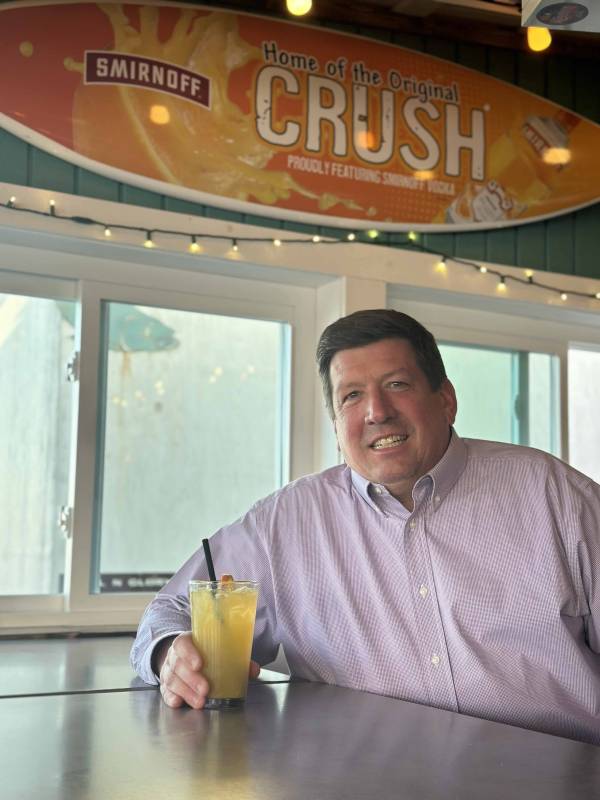 Delegate Wayne Hartman enjoying the new Maryland state cocktail