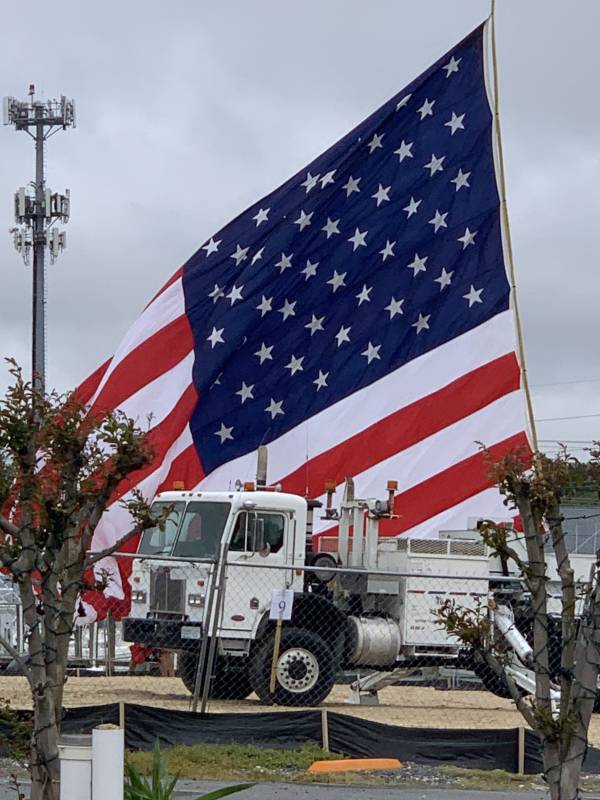 garrison flag going up for memorial day in West Ocean City