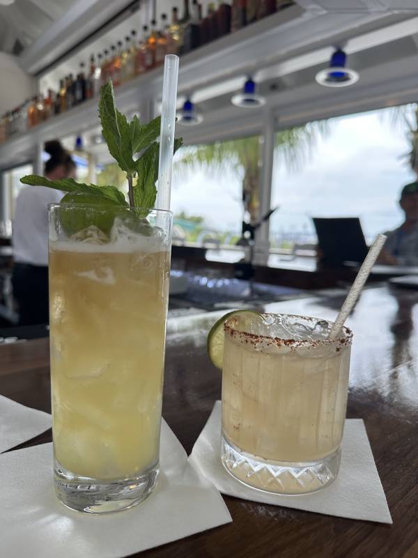 moore tai and spicy paloma drinks at the Hideaway by Seacrets