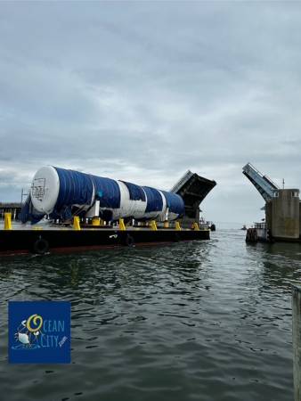 LPG tank going under Route 50 Bridge