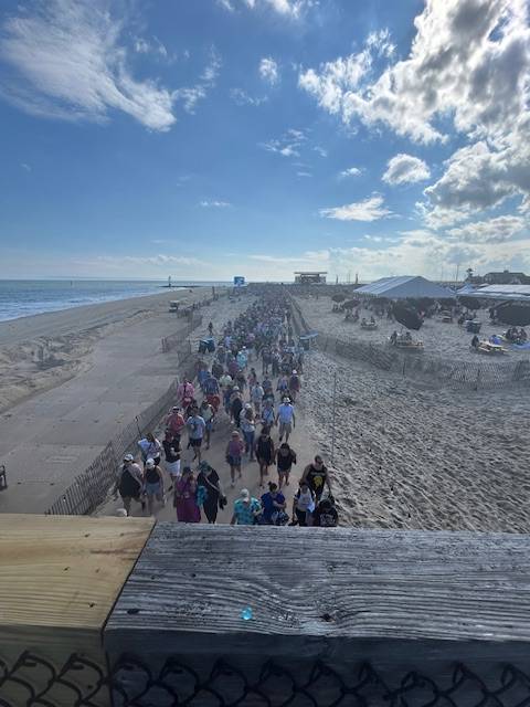beach sidewalk above view