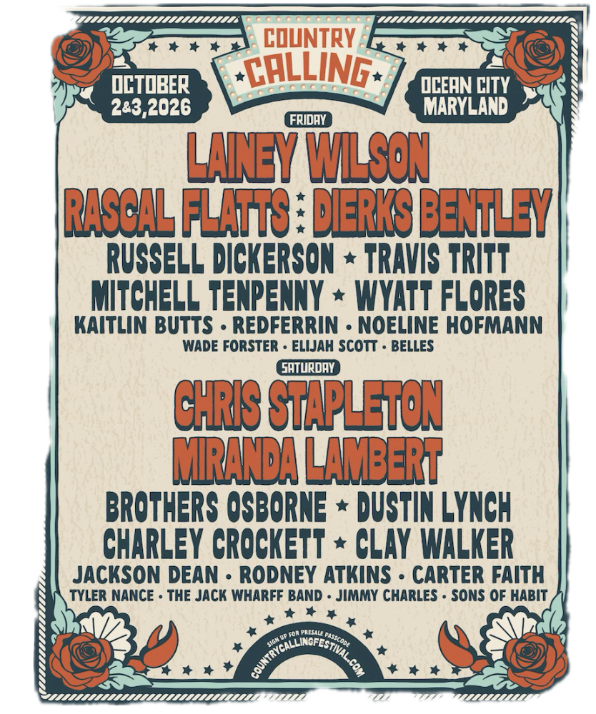 Country Calling Line Up Announced! · OceanCity.com